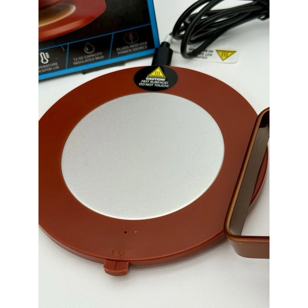 SmartGear Heated Mug Warmer Set 12oz USB Coffee Cup Heater STG-7219-TX Copper